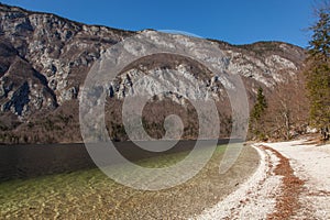 Alpine lake on a sunny day