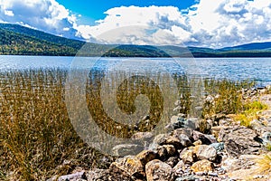 Alpine Lake Surrounded by Mountains