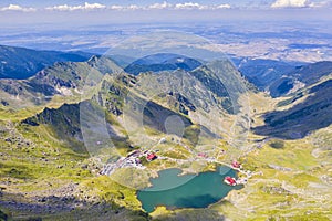 Alpine lake and Transfagarasan road landscape