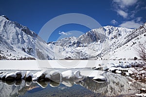 Alpine lake in the winter