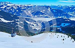 Alpine landscape with air lift, Schmitten mount, Zell am See, Austria