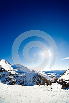 Alpine landscape with copyspace