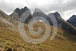 Alpine landscape in Cordiliera Huayhuash photo