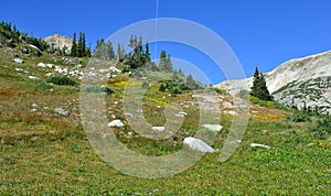 Alpine landscape in the Medicine Bow Mountains of Wyoming