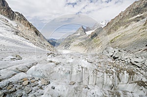 Alpine landscape with mountains and glacier