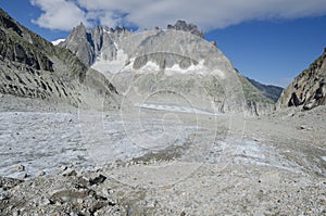 Alpine landscape with mountains and glacier