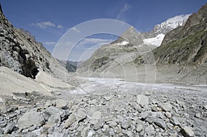 Alpine landscape with mountains and glacier