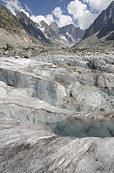 Alpine landscape with mountains and glacier