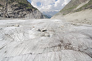 Alpine landscape with mountains and glacier