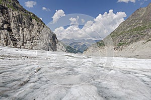 Alpine landscape with mountains and glacier