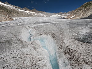 Alpine landscape with mountains and huge glacier