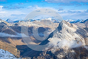 Alpine landscape near Bernina Pass, Switzerland in autumn