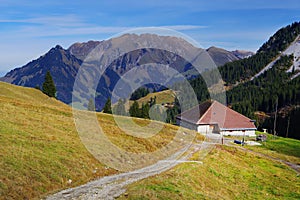 Alpine landscape in the Swiss Alps.