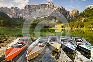 Alpine mountain lake in the Julian Alps photo