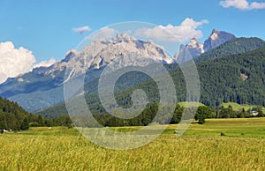 Alpine mountain view in Sudtirol region of Dolomite Alps, Italy
