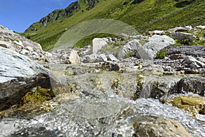 Alpine mountains river flow