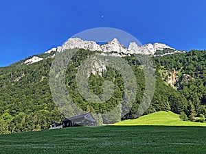 Alpine peak Alp Sigel in the Alpstein mountain range and in the Appenzellerland region