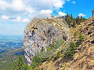 Alpine peak of Blaue Tosse in the Swiss mountain range of Pilatus and in the Emmental Alps, Alpnach - Canton of Obwalden