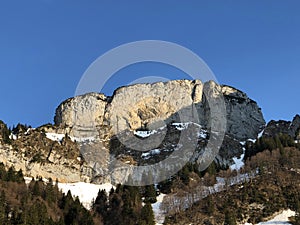 Alpine peak Bogartenfirst in the Alpstein mountain range and in the Appenzellerland region
