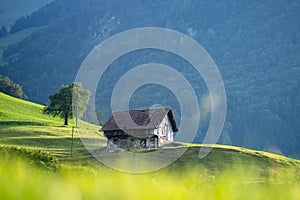 Alpine Retreat. Mountain Cozy Old House. Rustic Charm. Alpine Getaway. Mountain Home. A cozy wooden house in Alps