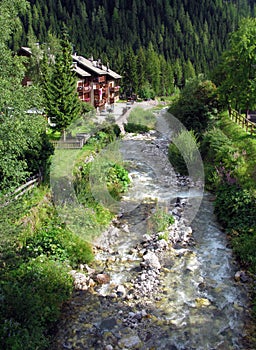 Alpine river scenery