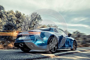 Alpine A110 on the road