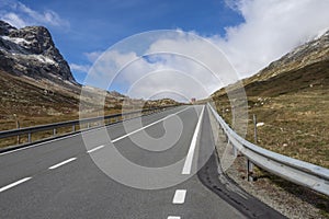 Alpine road on the Julierpass in Switzerland