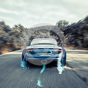 Alpine A110 on the road