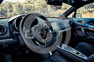 Alpine A110 on the road