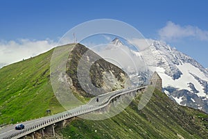 Alpine road in mountain. Grossglockner road pass