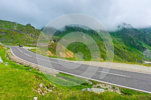 Alpine road through mountain valley