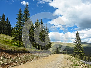 Alpine road in the mountains