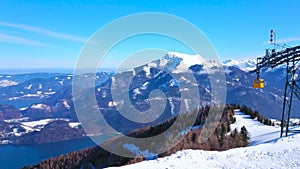 Alpine scenery from the top of Zwolferhorn, St Gilgen, Salzkammergut, Austria