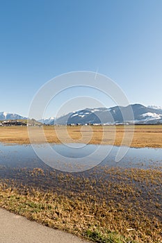 Alpine scenery in Wangen-Lachen in Switzerland