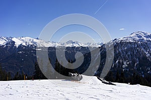 Alpine ski resort Serfaus Fiss Ladis in Austria.