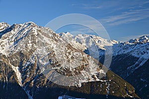 Alpine ski resort in Solden in Otztal Alps, Tirol, Austria