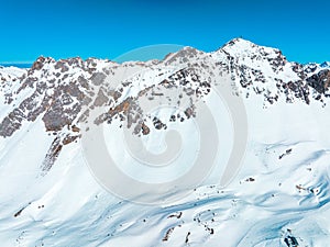 Alpine ski resort St. Anton am Arlberg in winter time