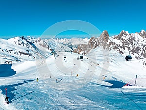 Alpine ski resort St. Anton am Arlberg in winter time