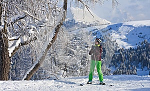 Alpine skier. Selva di Val Gardena, Italy