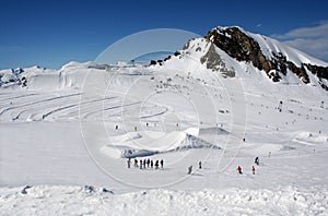 Alpine skiers landscape