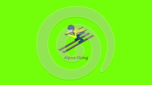 Alpine skiing icon animation