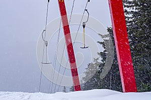 Alpine skiing slope russia