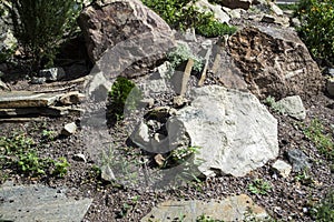 Alpine slide made of large stones