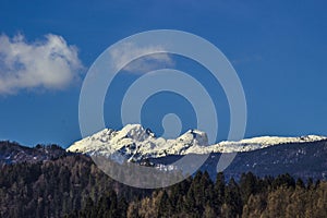 Alpine snow in Slovenia Europe