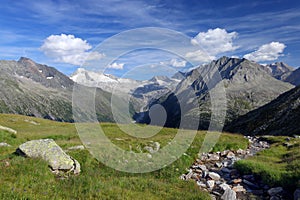 Alpine summer landscape in the Zillertal Alps, Austria