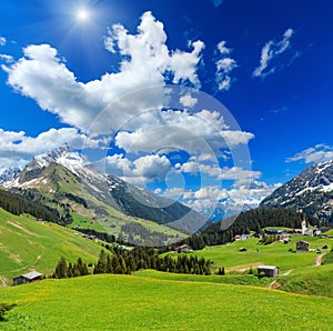 Alpine sunshiny view Vorarlberg, Austria