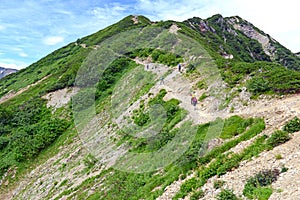 Alpine terrain on Mount Karamatsu, Japan Alps