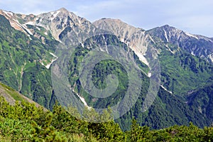 Alpine terrain on Mount Karamatsu, Japan Alps