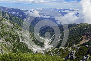 Alpine terrain on Mount Karamatsu, Japan Alps