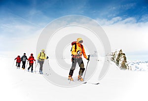 Alpine touring skiers